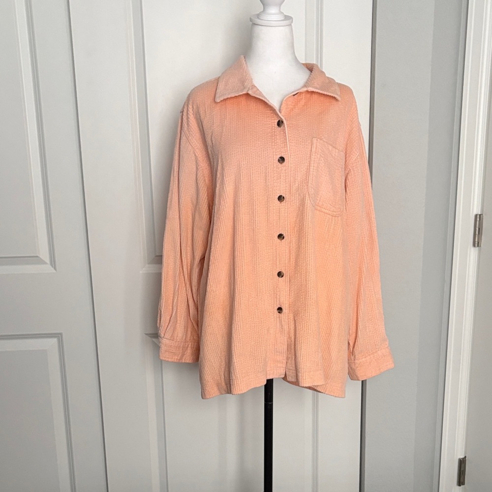 L.L. Bean Casual Peach Button-Down Shirt